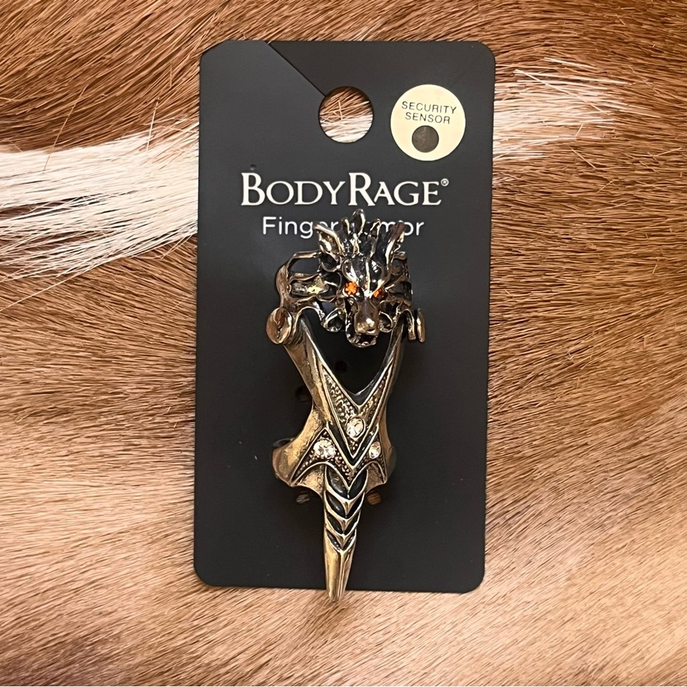 🏷️🆕🎉 silver red eye wolf body armor bendable ring